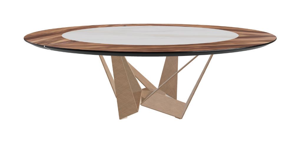 Cattelan Italia Skorpio Ker-Wood Round Swivel Dining Table 220