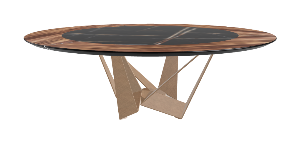 Cattelan Italia Skorpio Ker-Wood Round Swivel Dining Table 220