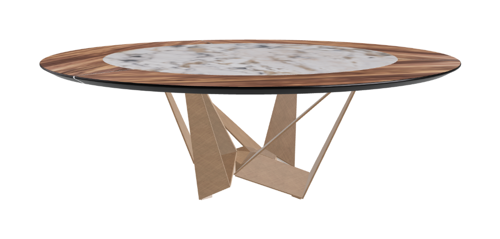 Cattelan Italia Skorpio Ker-Wood Round Swivel Dining Table 220