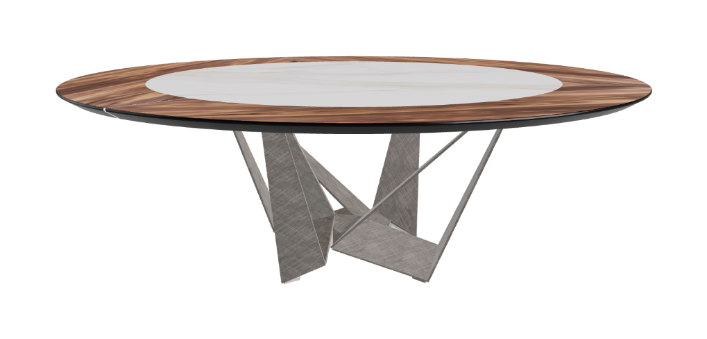 Cattelan Italia Skorpio Ker-Wood Round Swivel Dining Table 220