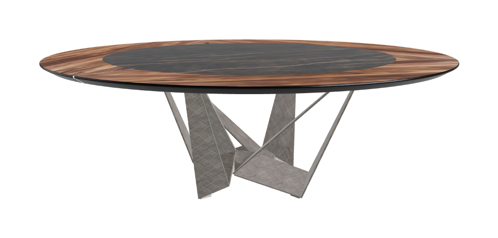 Cattelan Italia Skorpio Ker-Wood Round Swivel Dining Table 220