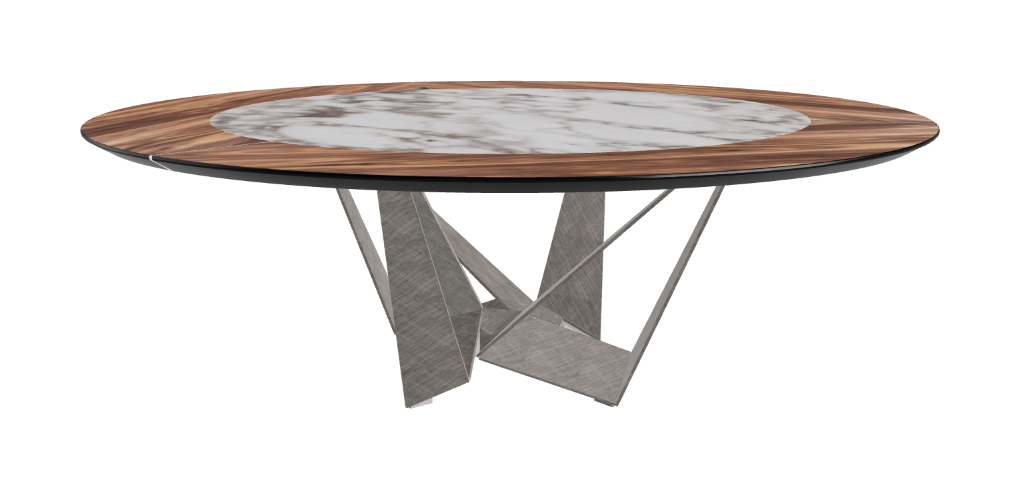 Cattelan Italia Skorpio Ker-Wood Round Swivel Dining Table 220