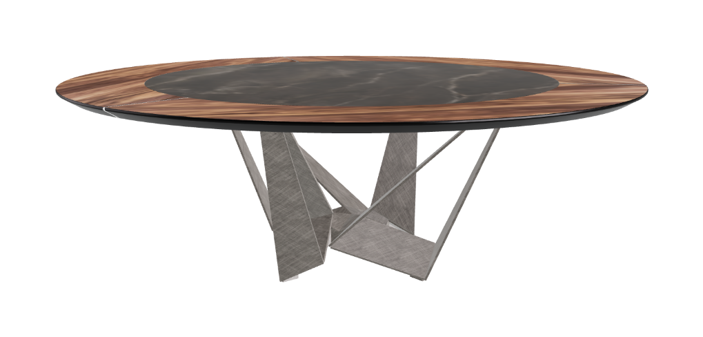 Cattelan Italia Skorpio Ker-Wood Round Swivel Dining Table 220