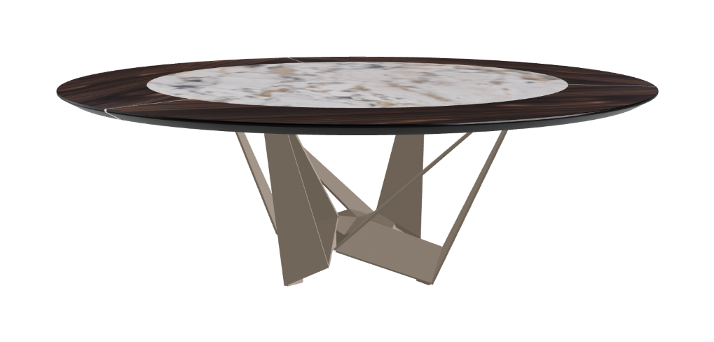 Cattelan Italia Skorpio Ker-Wood Round Swivel Dining Table 220