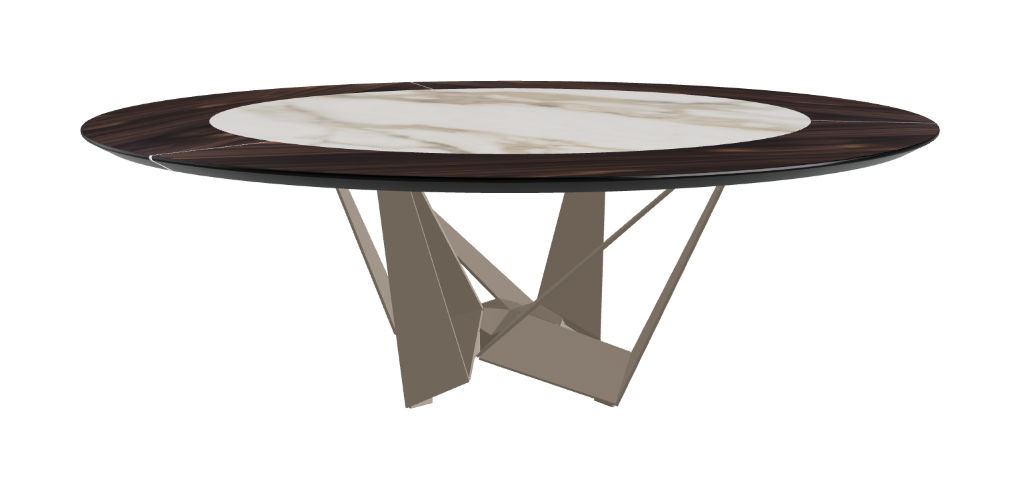 Cattelan Italia Skorpio Ker-Wood Round Swivel Dining Table 220