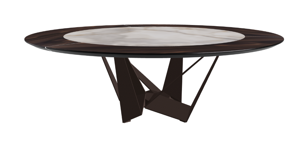Cattelan Italia Skorpio Ker-Wood Round Swivel Dining Table 220