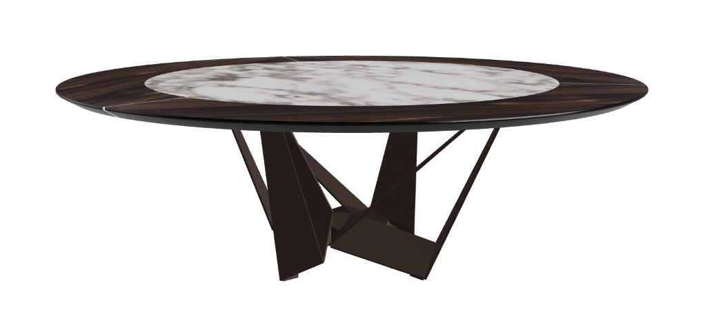 Cattelan Italia Skorpio Ker-Wood Round Swivel Dining Table 220