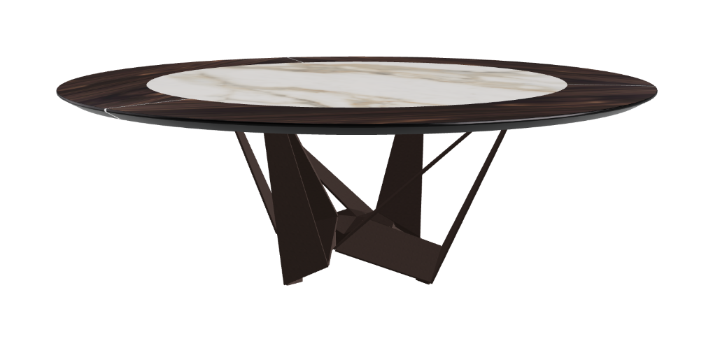 Cattelan Italia Skorpio Ker-Wood Round Swivel Dining Table 220