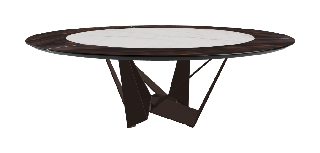 Cattelan Italia Skorpio Ker-Wood Round Swivel Dining Table 220