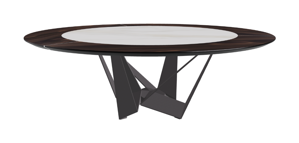 Cattelan Italia Skorpio Ker-Wood Round Swivel Dining Table 220