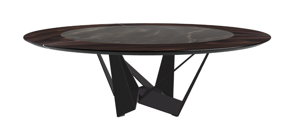 Cattelan Italia Skorpio Ker-Wood Round Swivel Dining Table 220