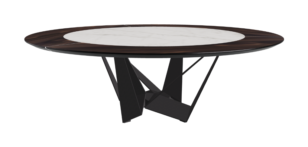 Cattelan Italia Skorpio Ker-Wood Round Swivel Dining Table 220