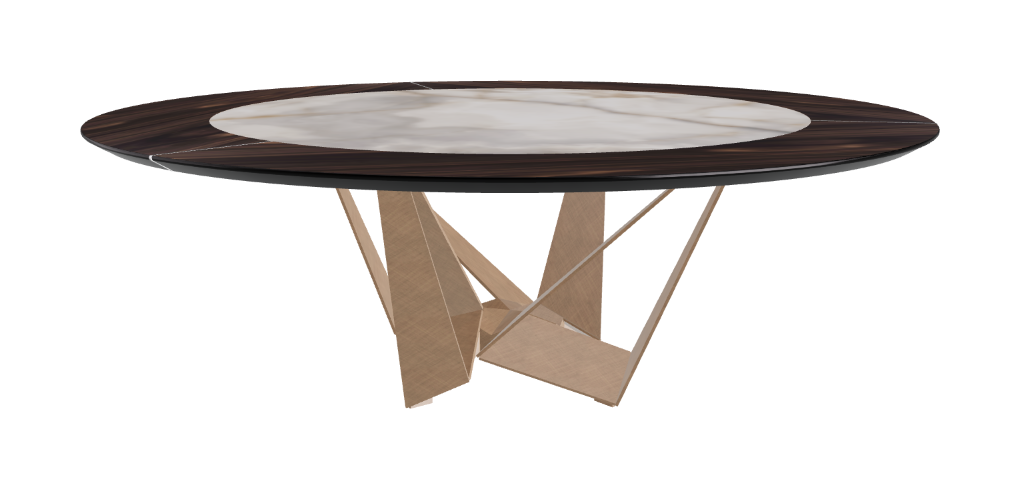 Cattelan Italia Skorpio Ker-Wood Round Swivel Dining Table 220