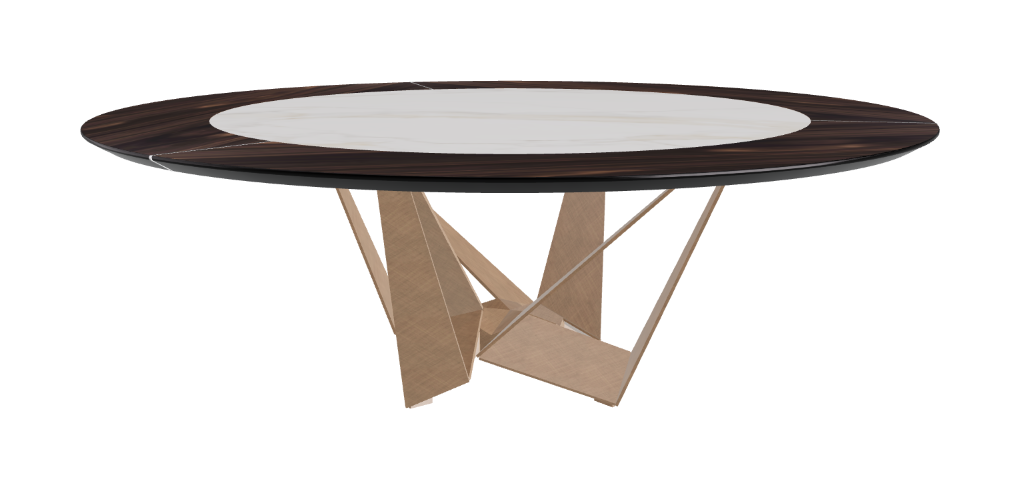 Cattelan Italia Skorpio Ker-Wood Round Swivel Dining Table 220