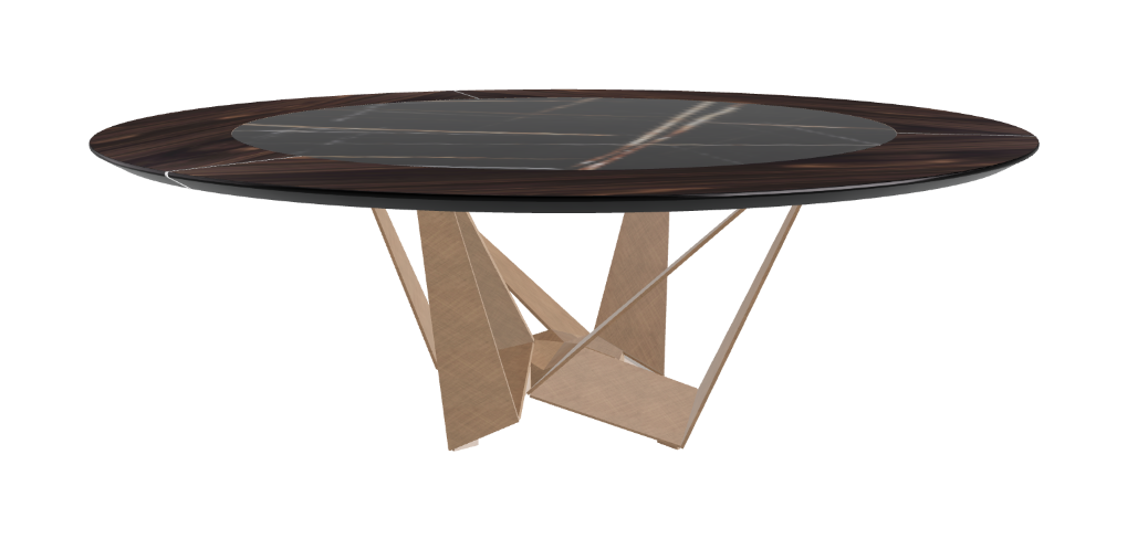 Cattelan Italia Skorpio Ker-Wood Round Swivel Dining Table 220