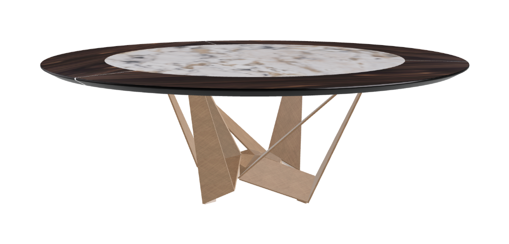 Cattelan Italia Skorpio Ker-Wood Round Swivel Dining Table 220