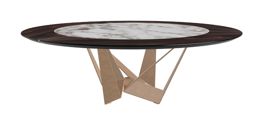 Cattelan Italia Skorpio Ker-Wood Round Swivel Dining Table 220