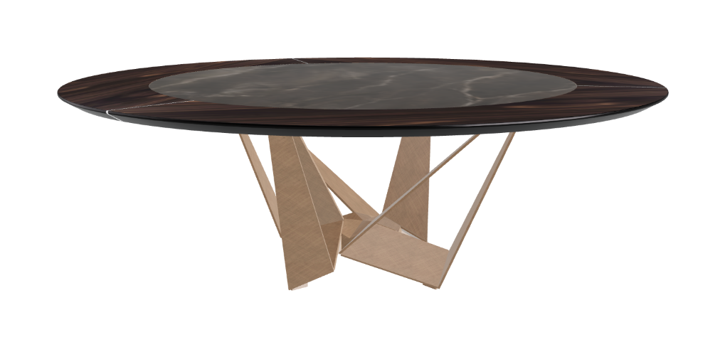 Cattelan Italia Skorpio Ker-Wood Round Swivel Dining Table 220