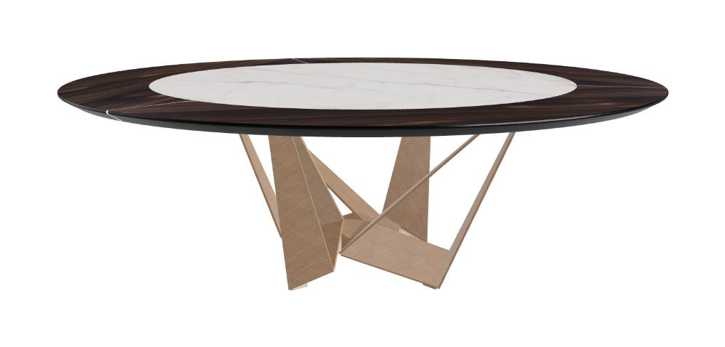 Cattelan Italia Skorpio Ker-Wood Round Swivel Dining Table 220