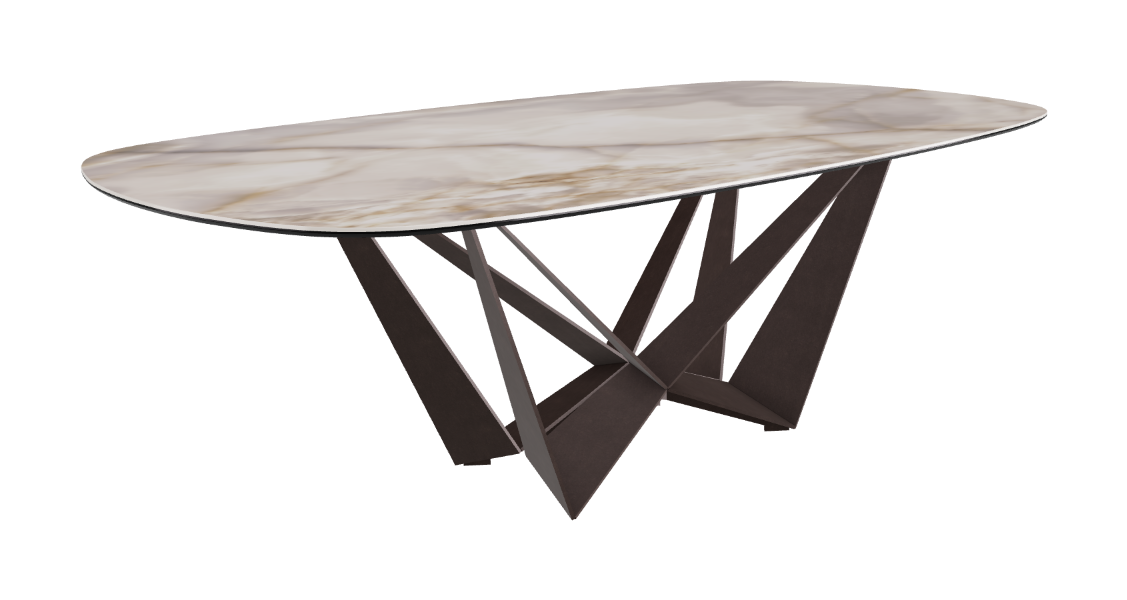 Cattelan Italia Skorpio Keramik Biscuit & Polygon Shaped Dining Table