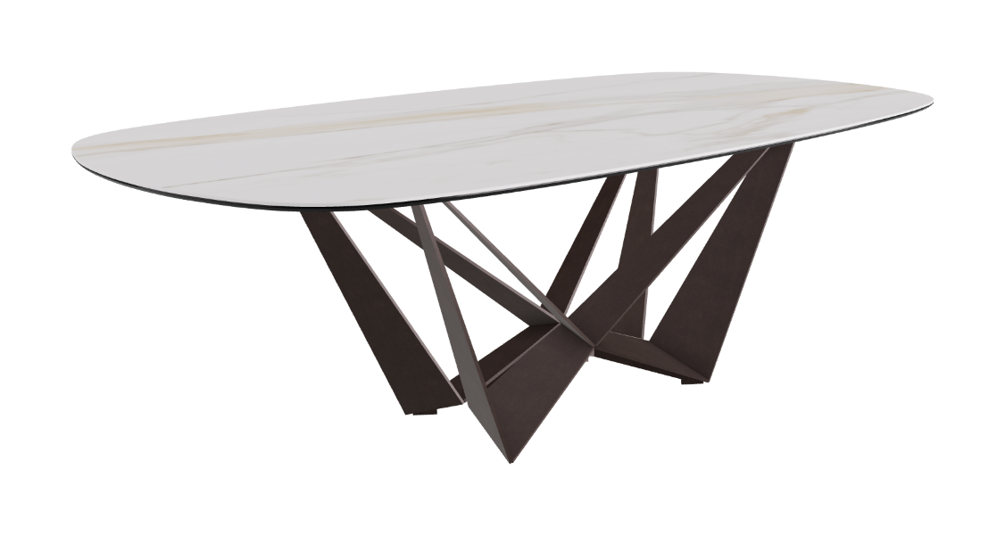 Cattelan Italia Skorpio Keramik Biscuit & Polygon Shaped Dining Table