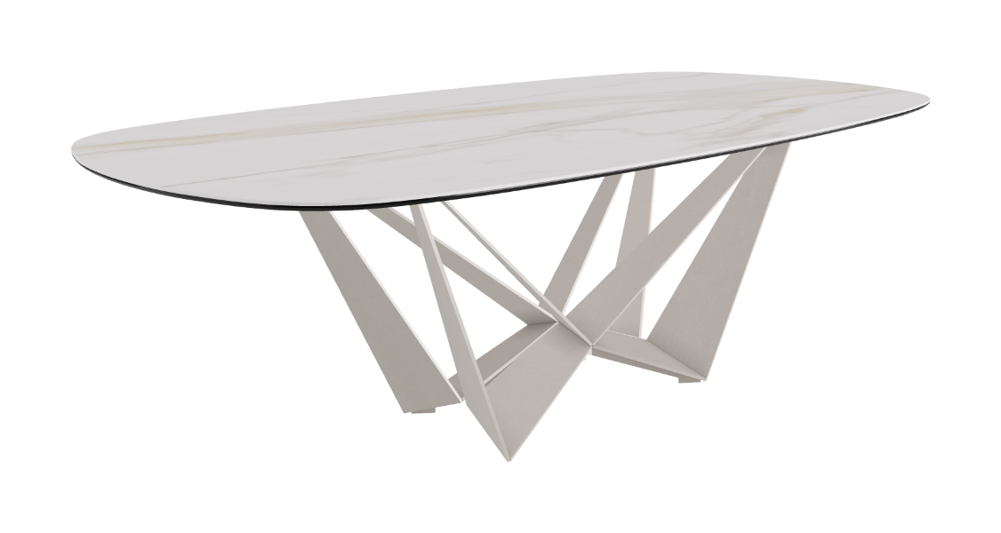 Cattelan Italia Skorpio Keramik Biscuit & Polygon Shaped Dining Table