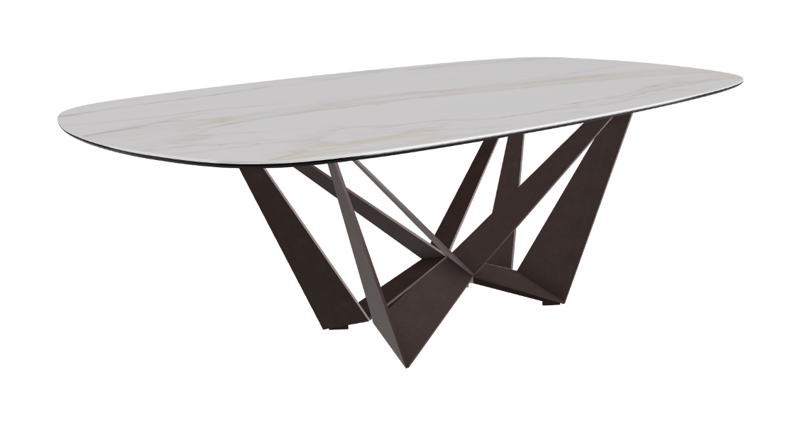 Cattelan Italia Skorpio Keramik Biscuit & Polygon Shaped Dining Table