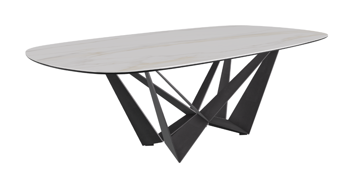 Cattelan Italia Skorpio Keramik Biscuit & Polygon Shaped Dining Table
