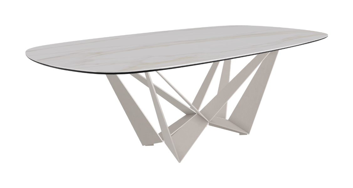 Cattelan Italia Skorpio Keramik Biscuit & Polygon Shaped Dining Table