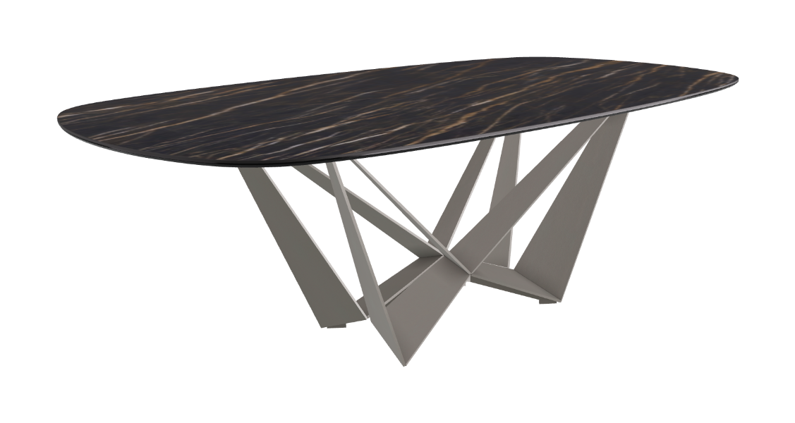 Cattelan Italia Skorpio Keramik Biscuit & Polygon Shaped Dining Table