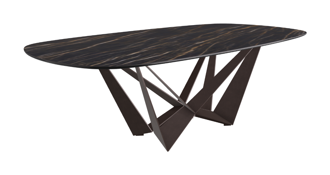 Cattelan Italia Skorpio Keramik Biscuit & Polygon Shaped Dining Table