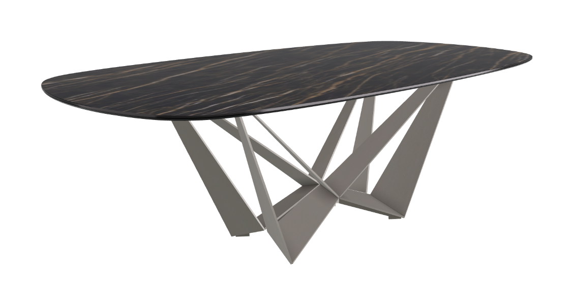 Cattelan Italia Skorpio Keramik Biscuit & Polygon Shaped Dining Table