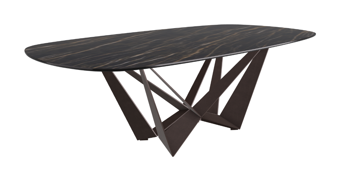 Cattelan Italia Skorpio Keramik Biscuit & Polygon Shaped Dining Table