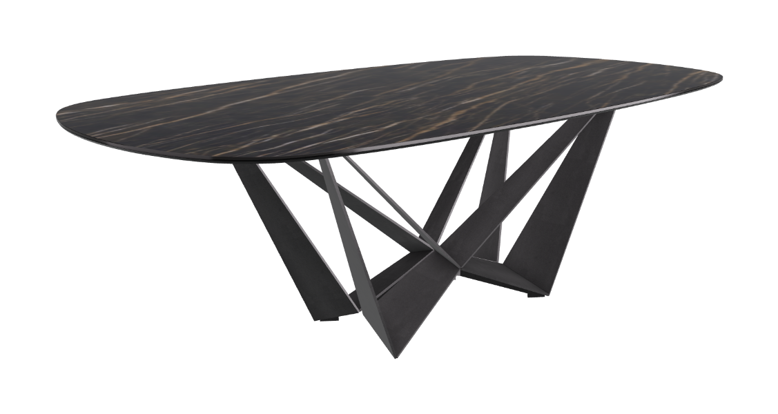 Cattelan Italia Skorpio Keramik Biscuit & Polygon Shaped Dining Table