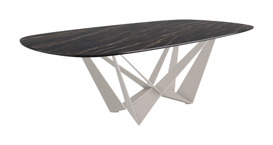 Cattelan Italia Skorpio Keramik Biscuit & Polygon Shaped Dining Table