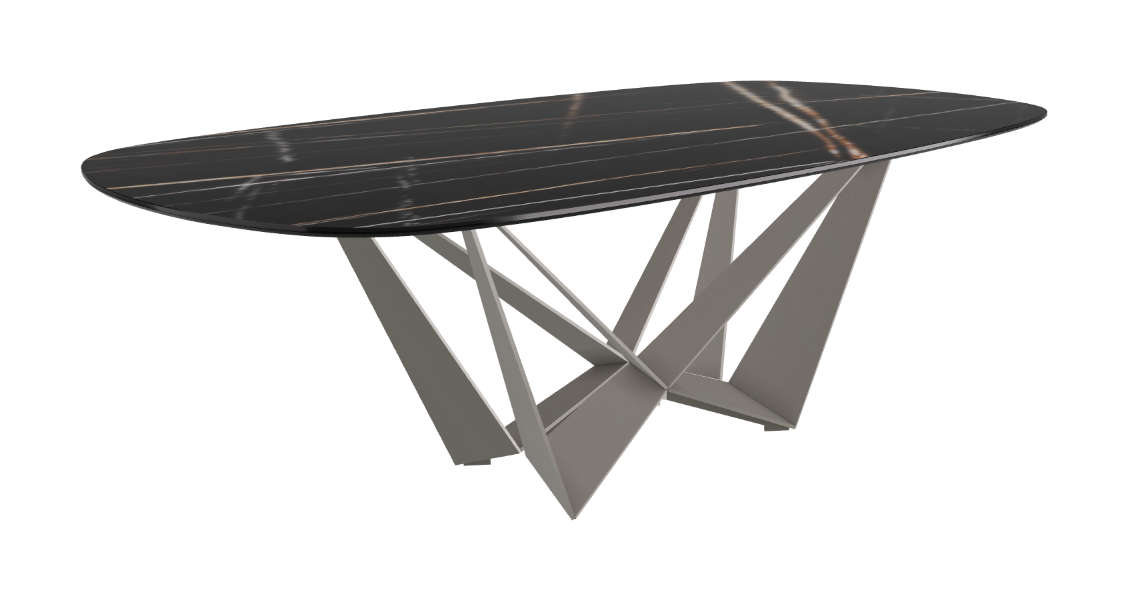 Cattelan Italia Skorpio Keramik Biscuit & Polygon Shaped Dining Table