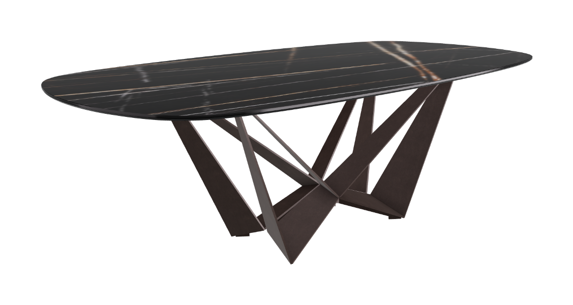 Cattelan Italia Skorpio Keramik Biscuit & Polygon Shaped Dining Table