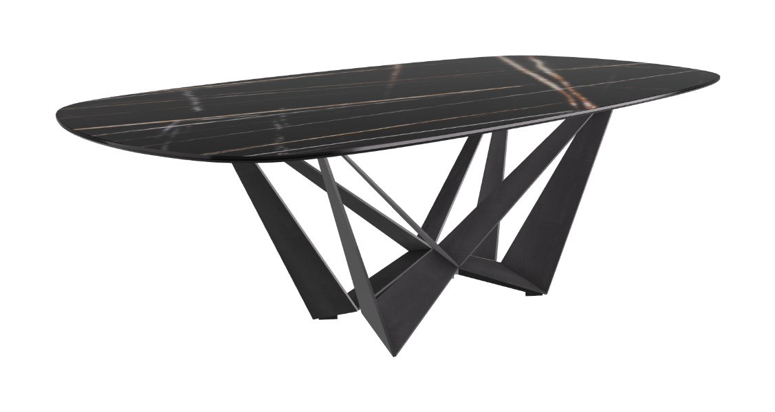 Cattelan Italia Skorpio Keramik Biscuit & Polygon Shaped Dining Table