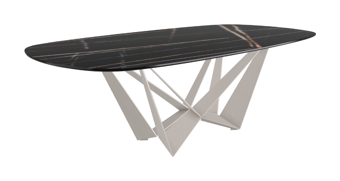 Cattelan Italia Skorpio Keramik Biscuit & Polygon Shaped Dining Table