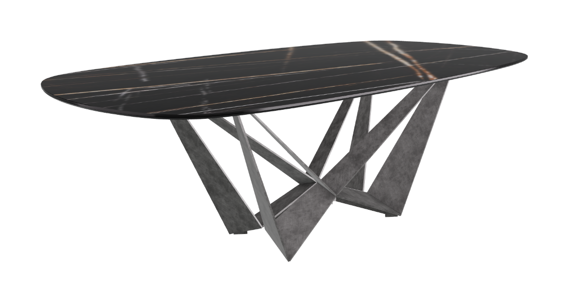 Cattelan Italia Skorpio Keramik Biscuit & Polygon Shaped Dining Table