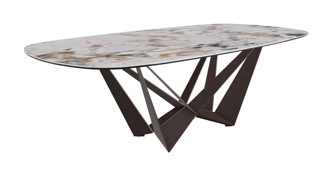 Cattelan Italia Skorpio Keramik Biscuit & Polygon Shaped Dining Table