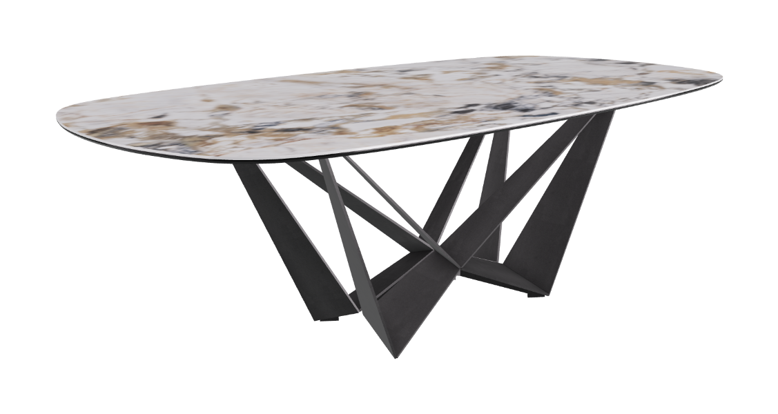 Cattelan Italia Skorpio Keramik Biscuit & Polygon Shaped Dining Table