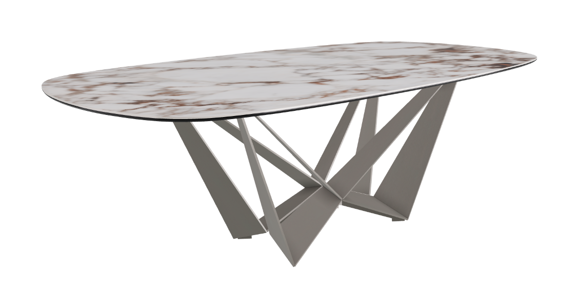 Cattelan Italia Skorpio Keramik Biscuit & Polygon Shaped Dining Table