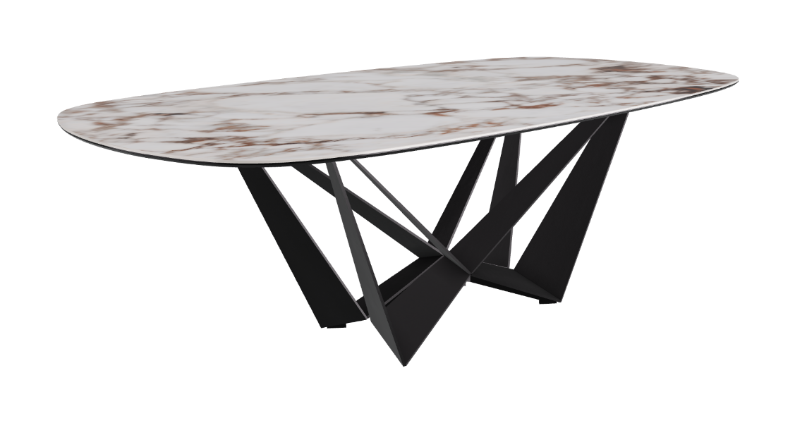 Cattelan Italia Skorpio Keramik Biscuit & Polygon Shaped Dining Table