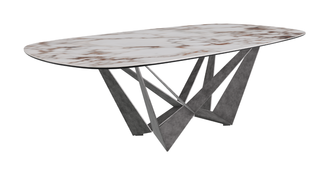 Cattelan Italia Skorpio Keramik Biscuit & Polygon Shaped Dining Table