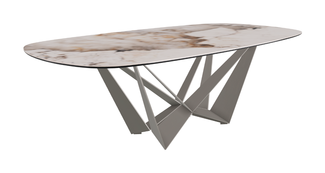 Cattelan Italia Skorpio Keramik Biscuit & Polygon Shaped Dining Table