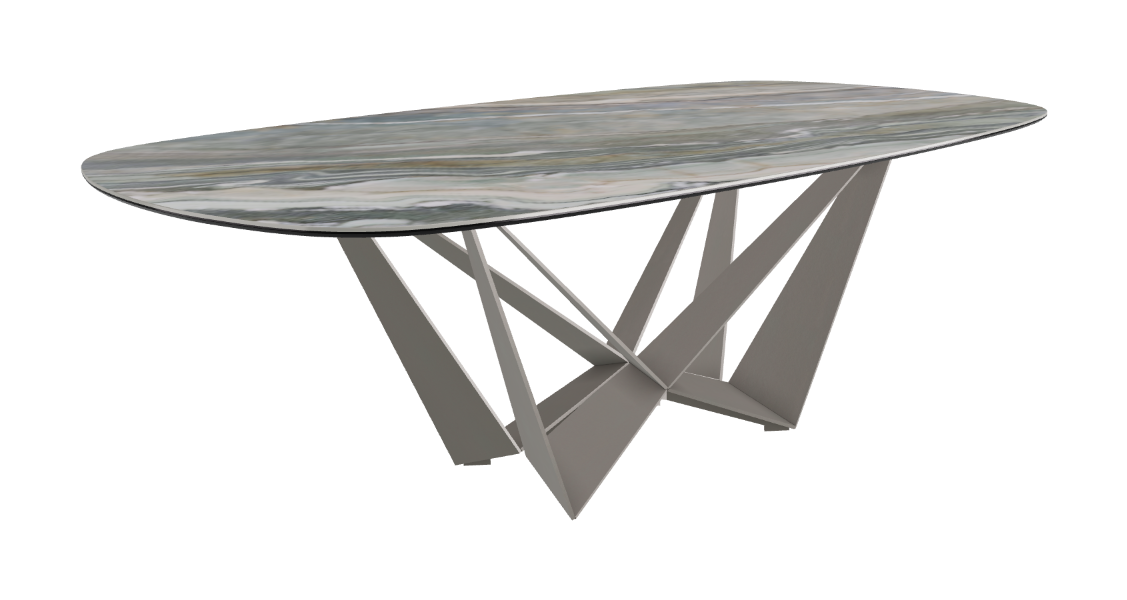 Cattelan Italia Skorpio Keramik Biscuit & Polygon Shaped Dining Table