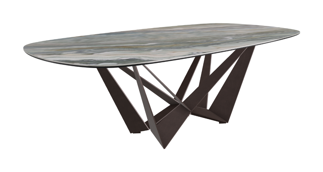 Cattelan Italia Skorpio Keramik Biscuit & Polygon Shaped Dining Table