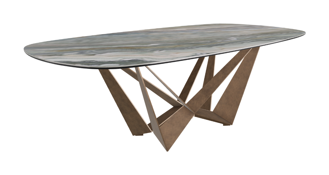 Cattelan Italia Skorpio Keramik Biscuit & Polygon Shaped Dining Table