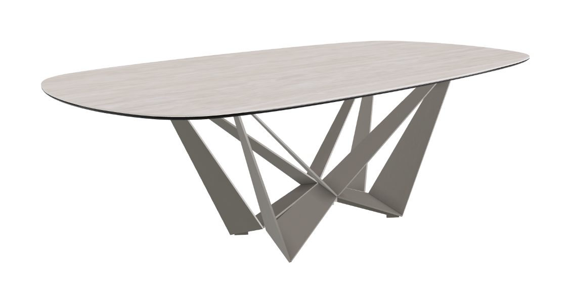 Cattelan Italia Skorpio Keramik Biscuit & Polygon Shaped Dining Table